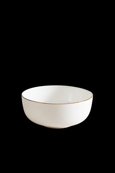 RIMMED BONE CHINA BOWL - Gold by Zara
