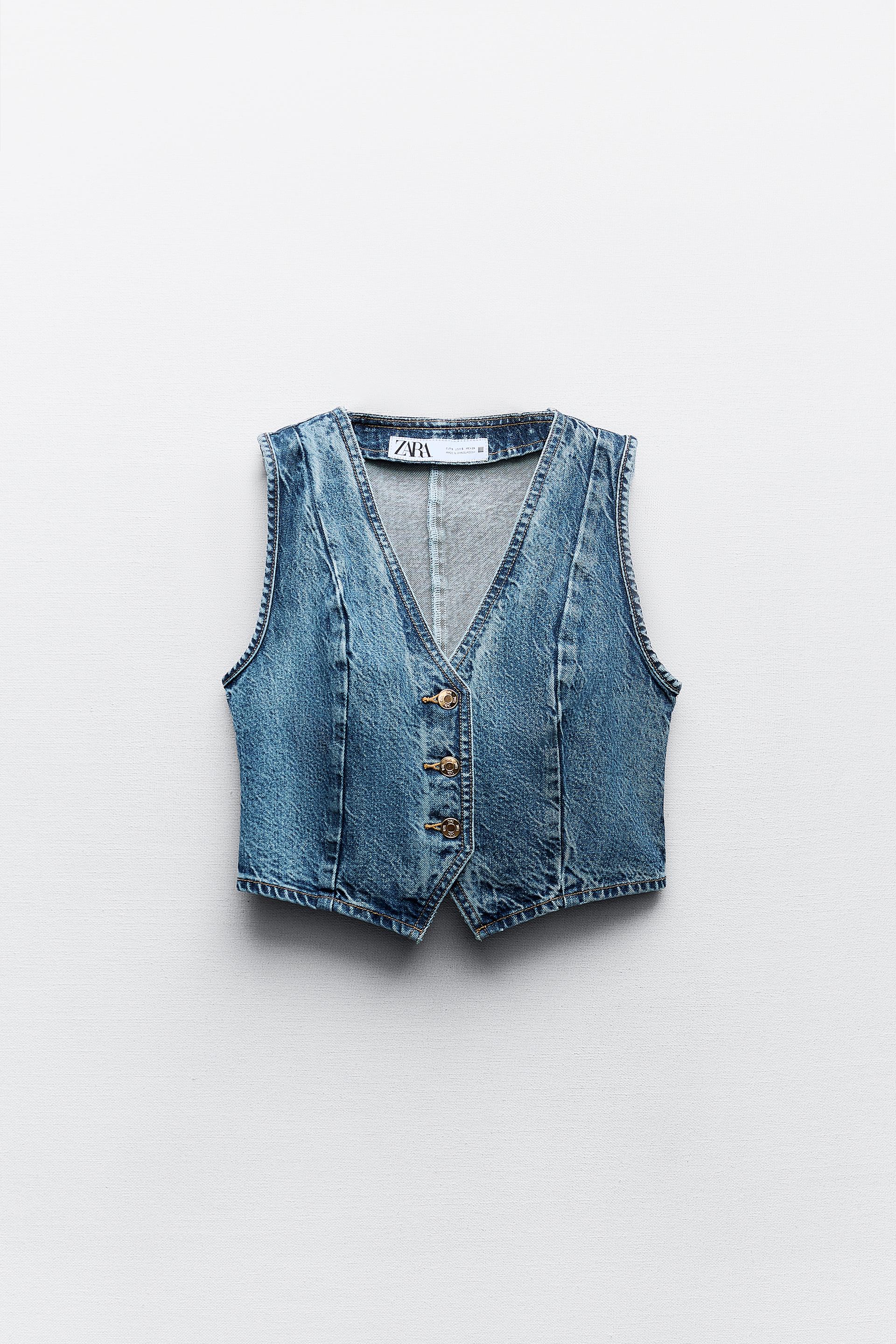 Z1975 DENIM CROPPED WAISTCOAT
