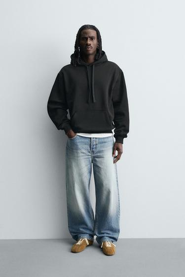 SUDADERA CAPUCHA HEAVYWEIGHT BÁSICA - Negro de Zara - Imagen 0