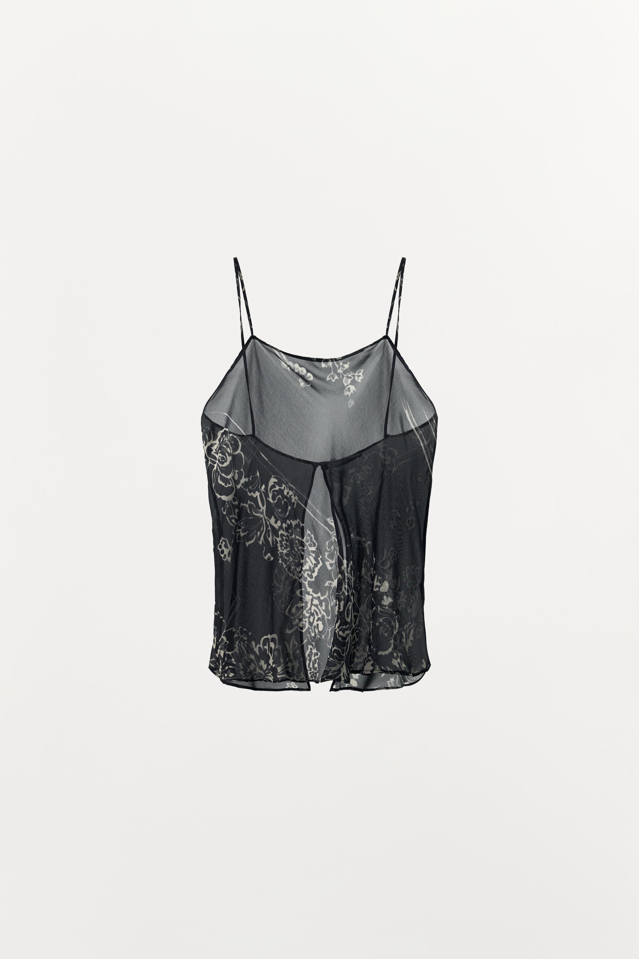 Женские топы Zara PRINTED STRAPPY TOP — фото 8