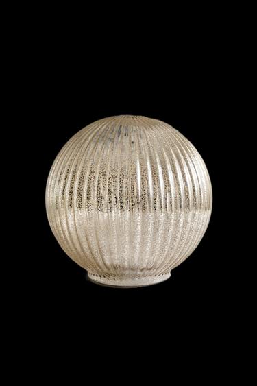 DEKO LED KUGEL GESTREIFT MITTEL WEIHNACHTEN - Silber von Zara