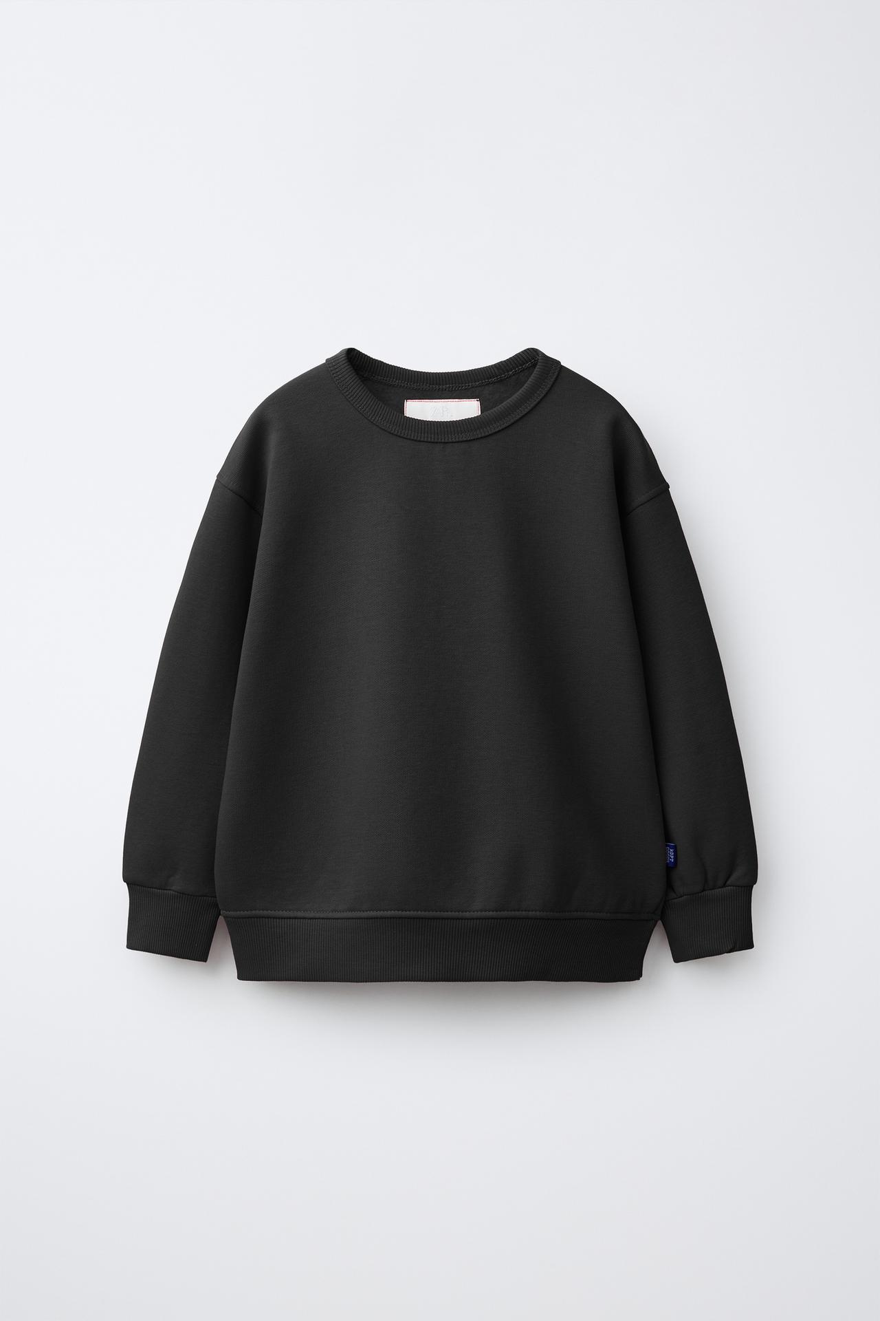 PLAIN SWEATSHIRT — Black