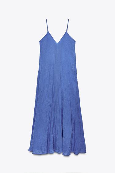 JURK VAN LINNENMIX ZW COLLECTION - Verfblauw van Zara