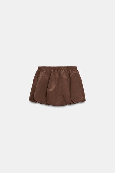 Zara BALLOON SKORT - Brown