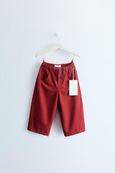 ZARA TIMELESS - BALLOON TROUSERS WITH CONTRAST DRAWSTRINGS - Mid-red by Zara