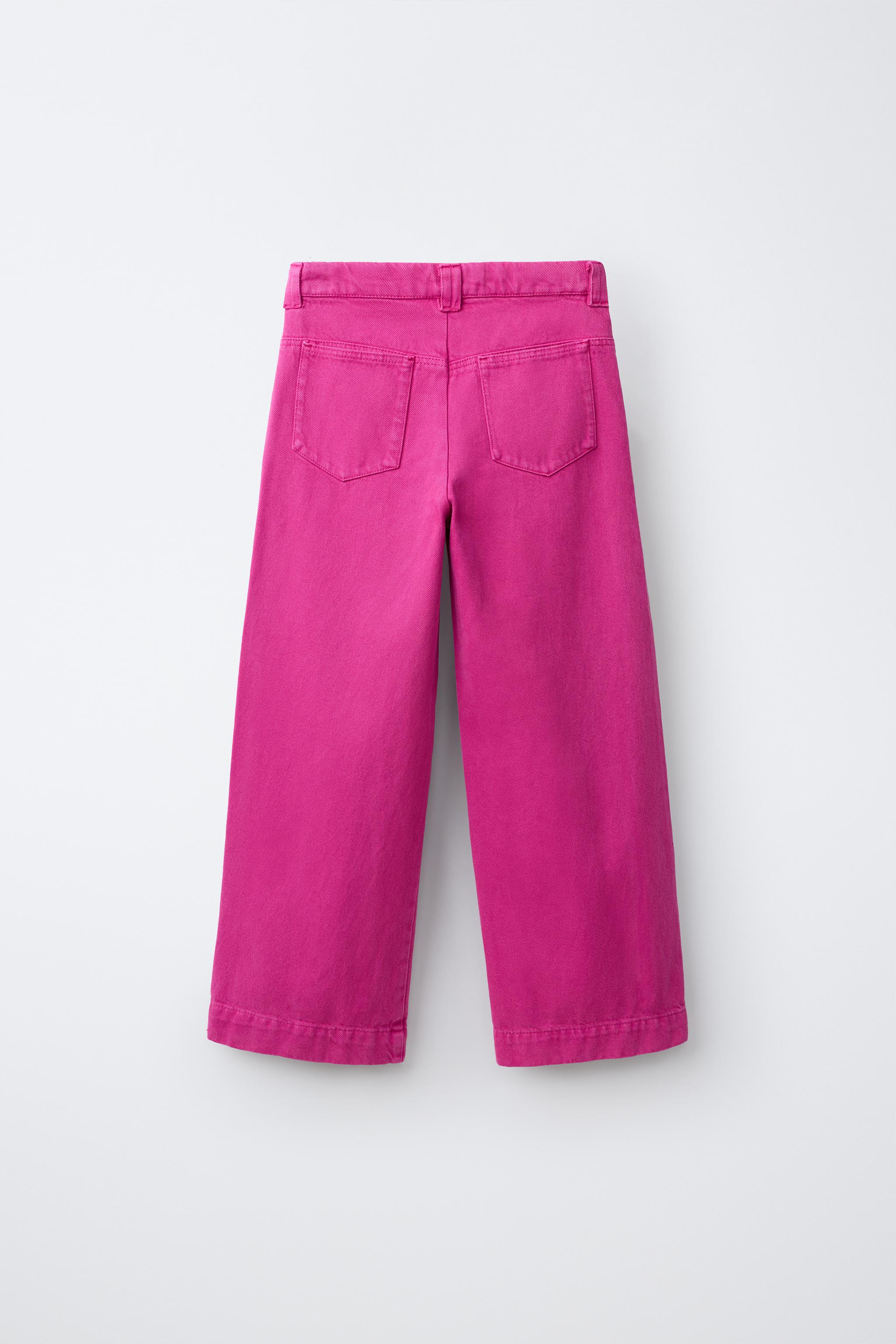 TWILL BARREL PANTS — Fuchsia