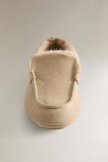 MOCASSIN CUIR CHAUD - Marron sable de Zara - Image 4