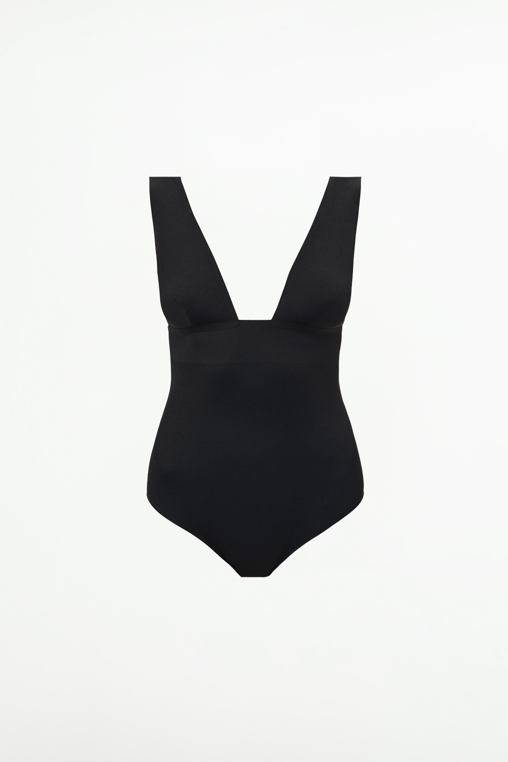 Colorful Black - Shapewear bodysuit with wide straps (201)