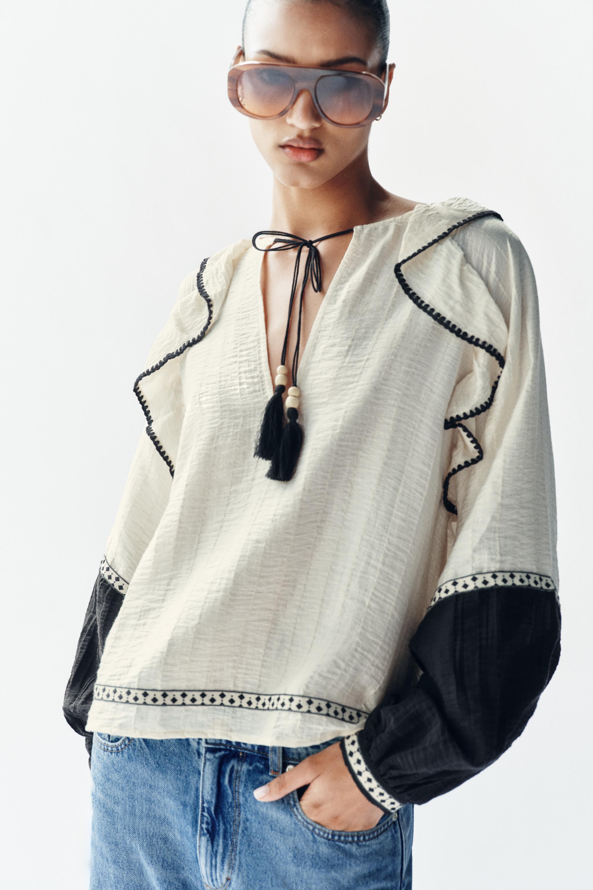 VOLUMINOUS RUFFLE BLOUSE