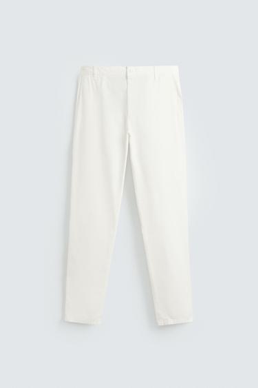 Zara SKINNY CHINO PANTS - White