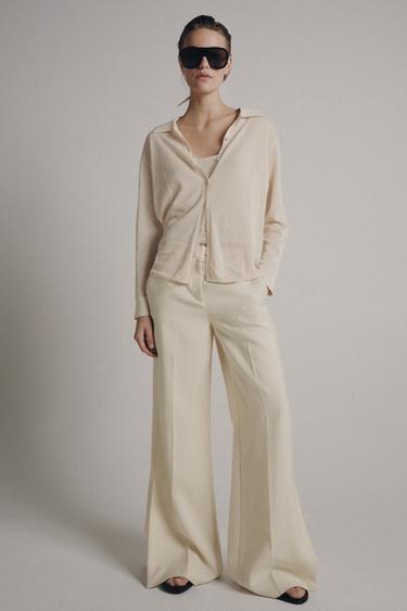 POLO KNIT CARDIGAN WITH INTERIOR TOP - Beige by Zara - Image 4