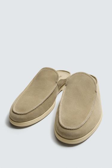 LEATHER MULE LOAFERS - Beige by Zara - Image 4