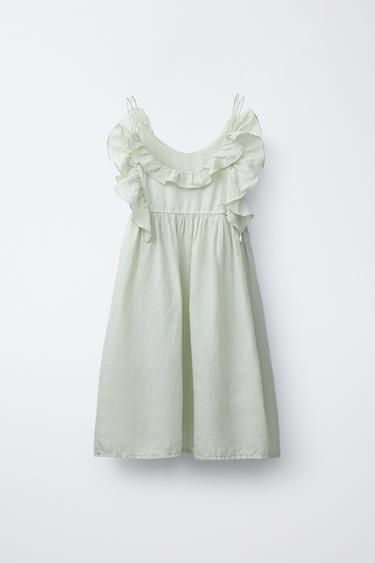 RAMIE DRESS WITH RUFFLES - Pastel green by Zara - Image 1