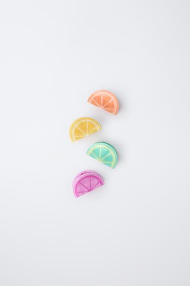 FOUR-PACK OF FRUIT HAIR CLIPS - Yellow by Zara