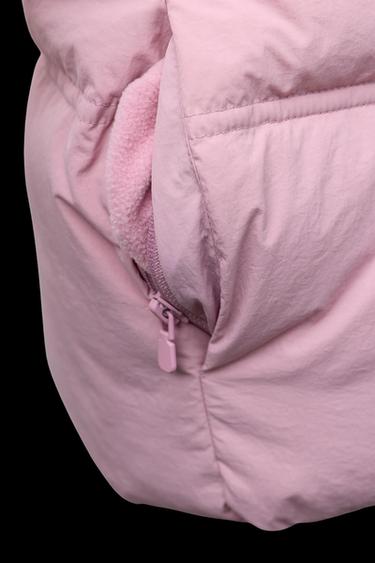 Zara WATER REPELLENT HOODED PUFFER JACKET - Pink