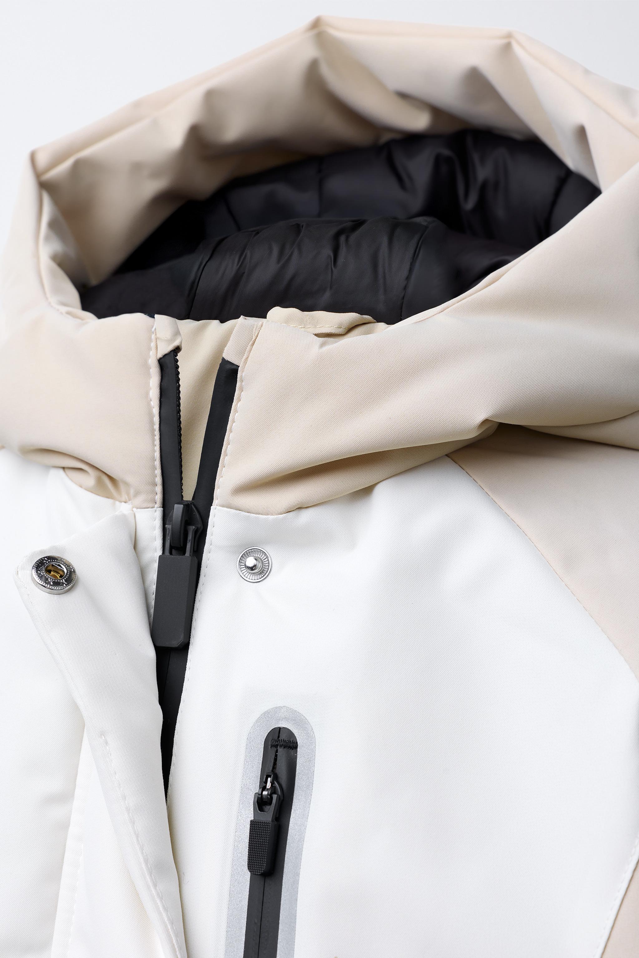 COLOR BLOCK WATER RESISTANT AND WINDPROOF JACKET - Ecru | ZARA