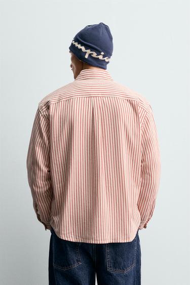 CHEMISE RAYURES ÉCUSSONS CHAMPION ® X ZARA - Blanc / Rouge de Zara - Image 2