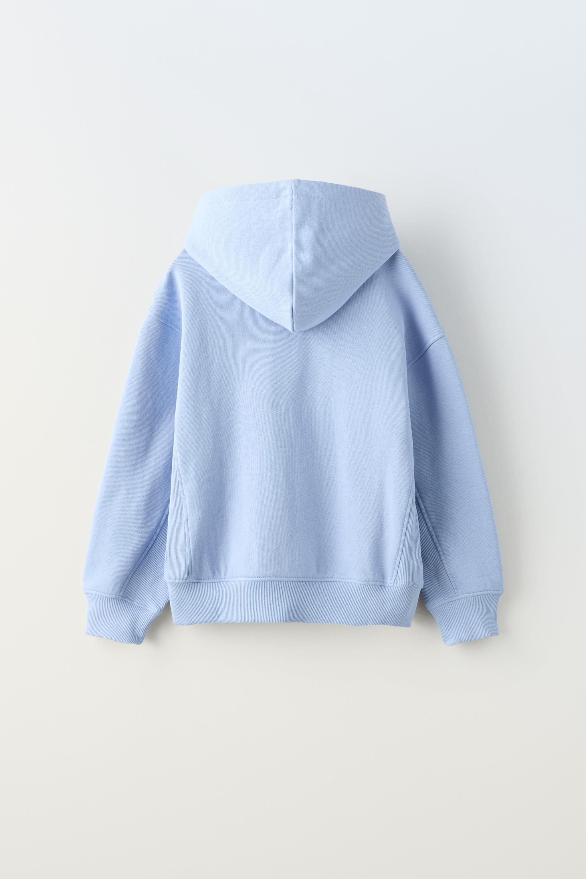 PRINTED RIB JOGGING SWEATSHIRT - Light blue | ZARA Canada