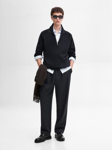 Zara Mock neck knit sweater - Navy blue - Image 0