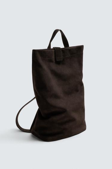 SAC SHOPPER EN CUIR - Marron de Zara - Image 1