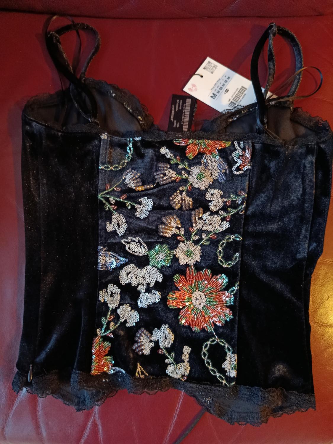 EMBROIDERED VELVET CORSET - Image 2