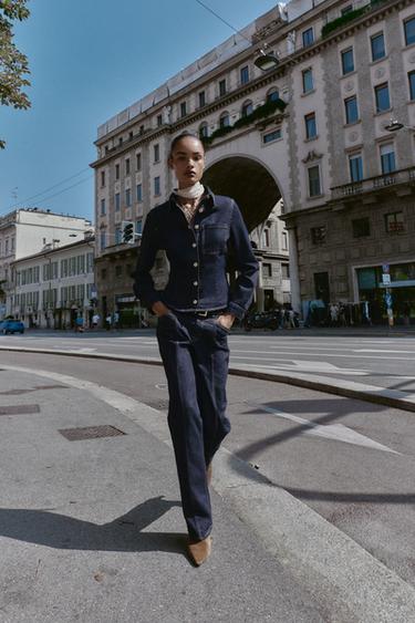 KËMISHË Z1975 DENIM E NGUSHTË - E kaltër nga Zara