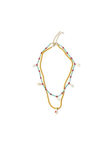 PACK DOS COLLARES ABALORIOS Y CONCHAS - Turquesa de Zara
