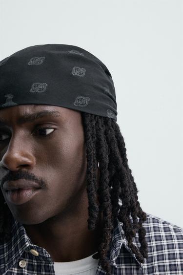 BANDANA À IMPRIMÉ GÉOMÉTRIQUE - Noir de Zara - Image 2