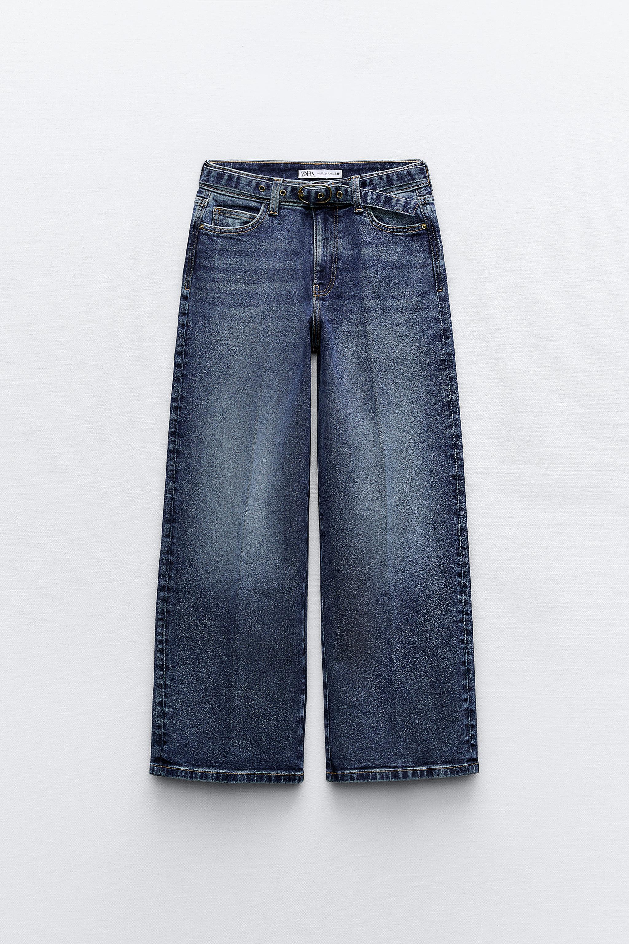 Z1975 BELTED HIGH WAIST CROPPED STRAIGHT JEANS