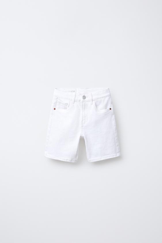 BASIC STRAIGHT DENIM BERMUDA SHORTS