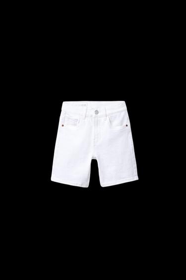 Zara BASIC STRAIGHT DENIM BERMUDA SHORTS - White - Image 0