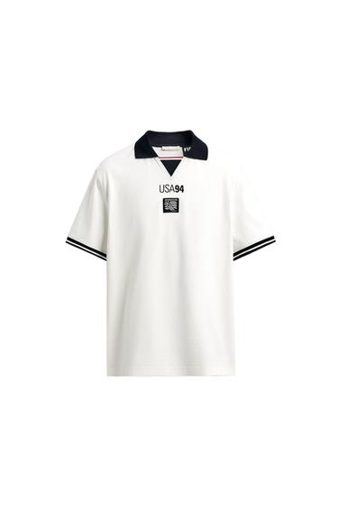 FIFA WORLD CUP™ FIFA CLASSICS USA 94 コントラストポロシャツホワイトZaraのFIFA WORLD CUP™ FIFA CLASSICS USA 94 コントラストポロシャツ - ホワイト 
