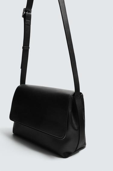 Zara FLAP CROSSBODY BAG - Black