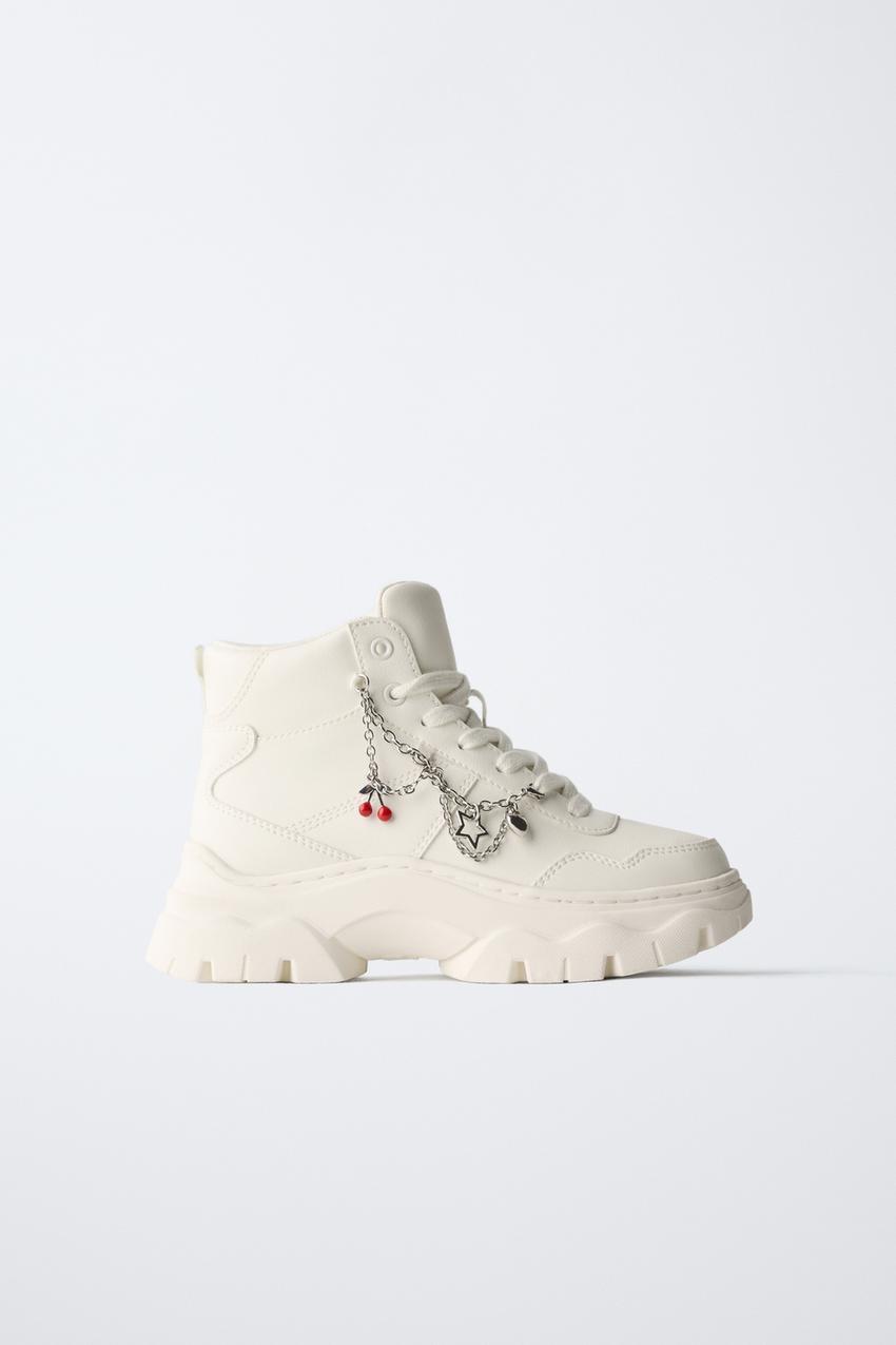 CHUNKY CHARM HIGH TOP SNEAKERS - Beige | ZARA United States display picture 1