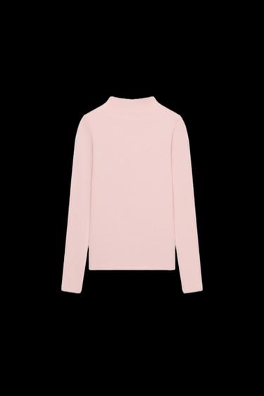 HIGH NECK T-SHIRT - Dusty pink by Zara - Image 0