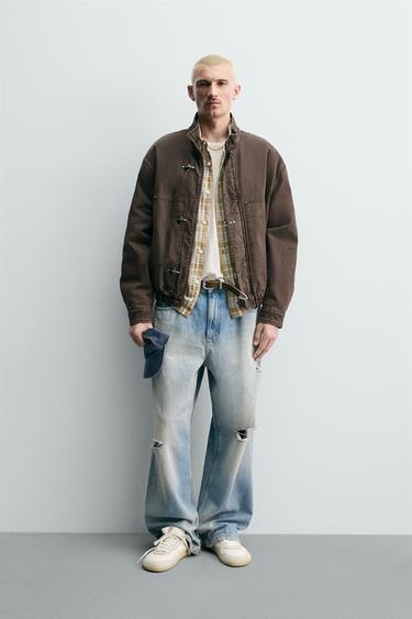 CAZADORA CROPPED FIT ALAMARES - Marrón de Zara - Imagen 0