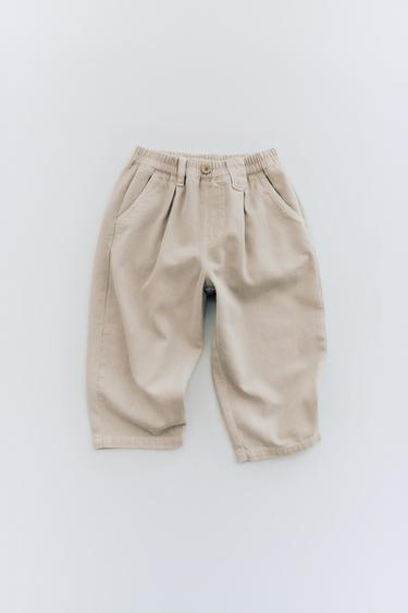 PANTALÓN BALLOON PLIEGUES - Crudo de Zara