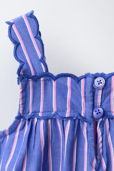 STRIPED EMBROIDERED TOP SISSEL EDELBO X ZARA KIDS - Blue by Zara - Image 3