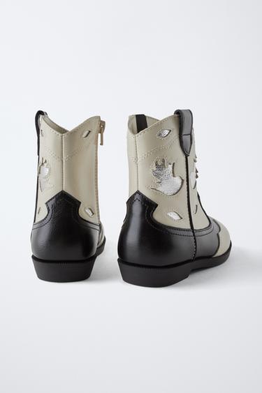 COWBOY BOOTS - Ecru White by Zara - Image 3