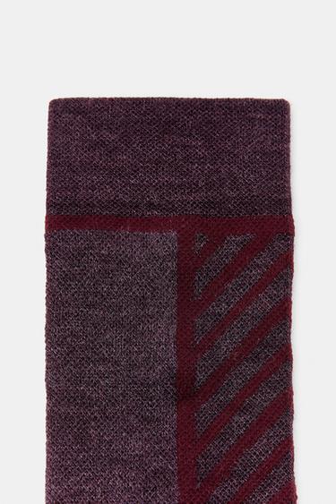 WOOL SKI SOCKS - Burgundy by Zara - Image 1
