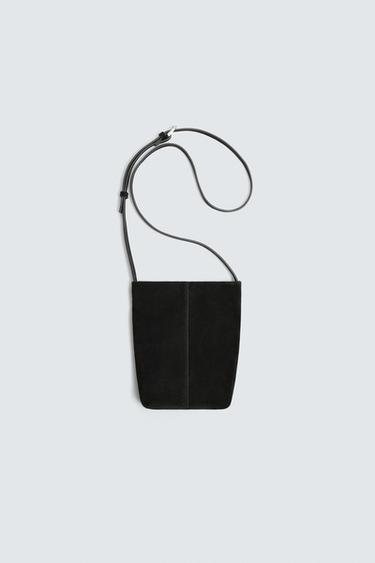 Zaras AXELVÄSKA I SKINN - Svart