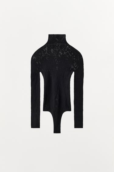 BODY SEAMLESS EN DENTELLE - Noir de Zara - Image 2
