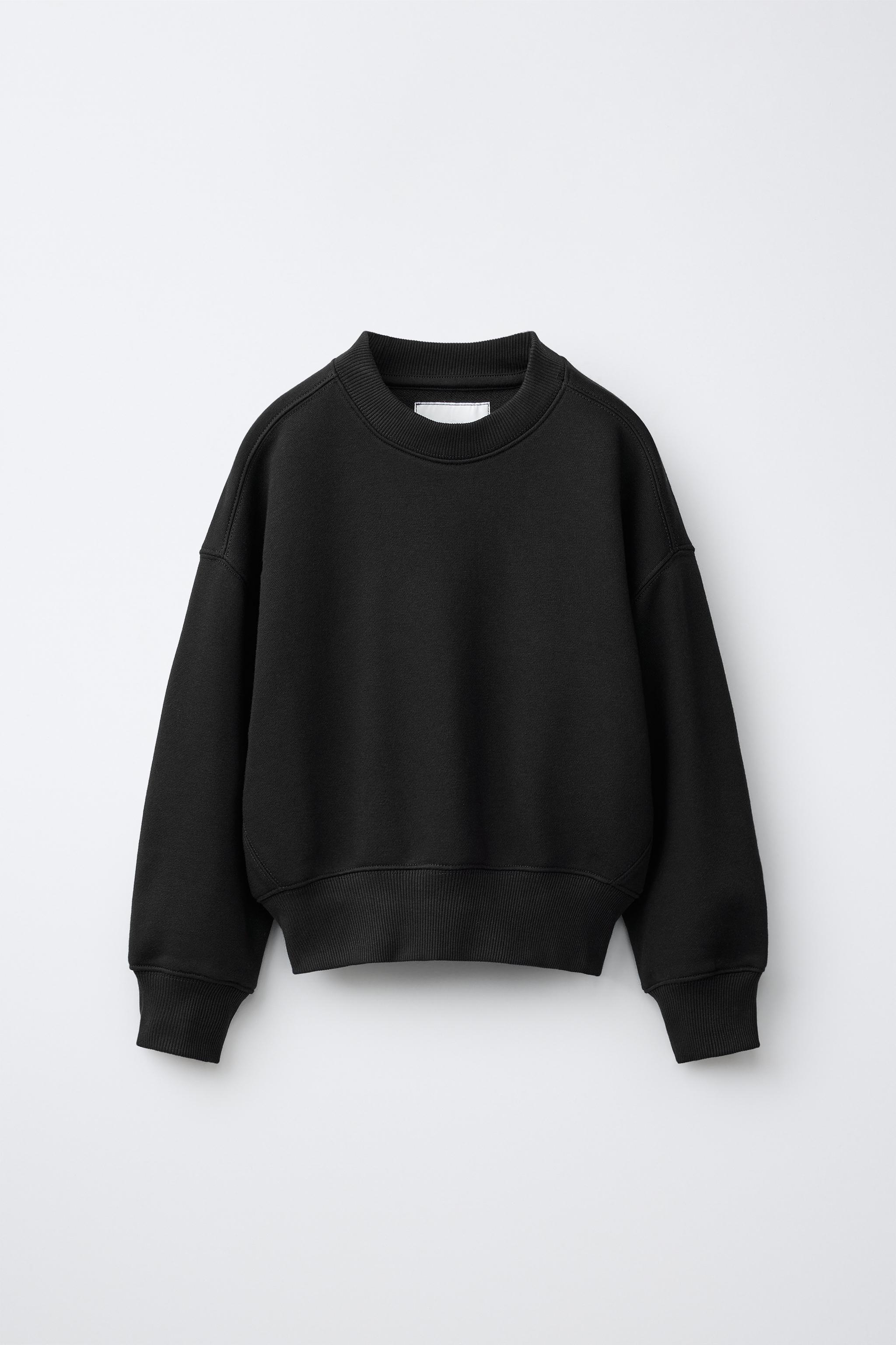 PLAIN JOGGING SWEATSHIRT — Black