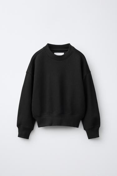 PLAIN SPORTY SWEATSHIRT - Black by Zara