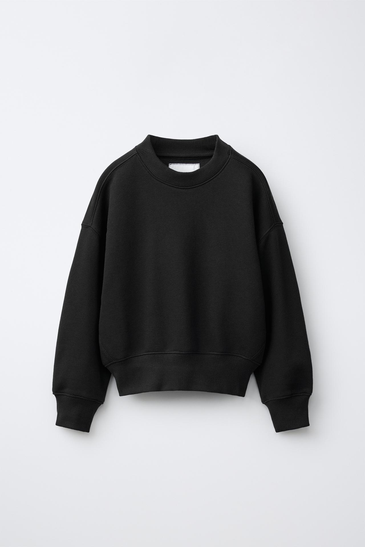 SOLID JOGGING SWEATSHIRT — Black