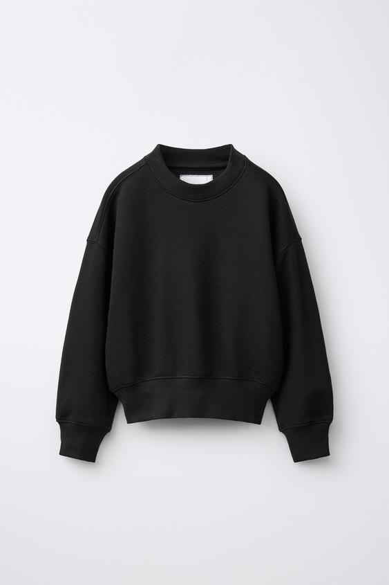 PLAIN SPORTY SWEATSHIRT - Black by Zara - Image 0