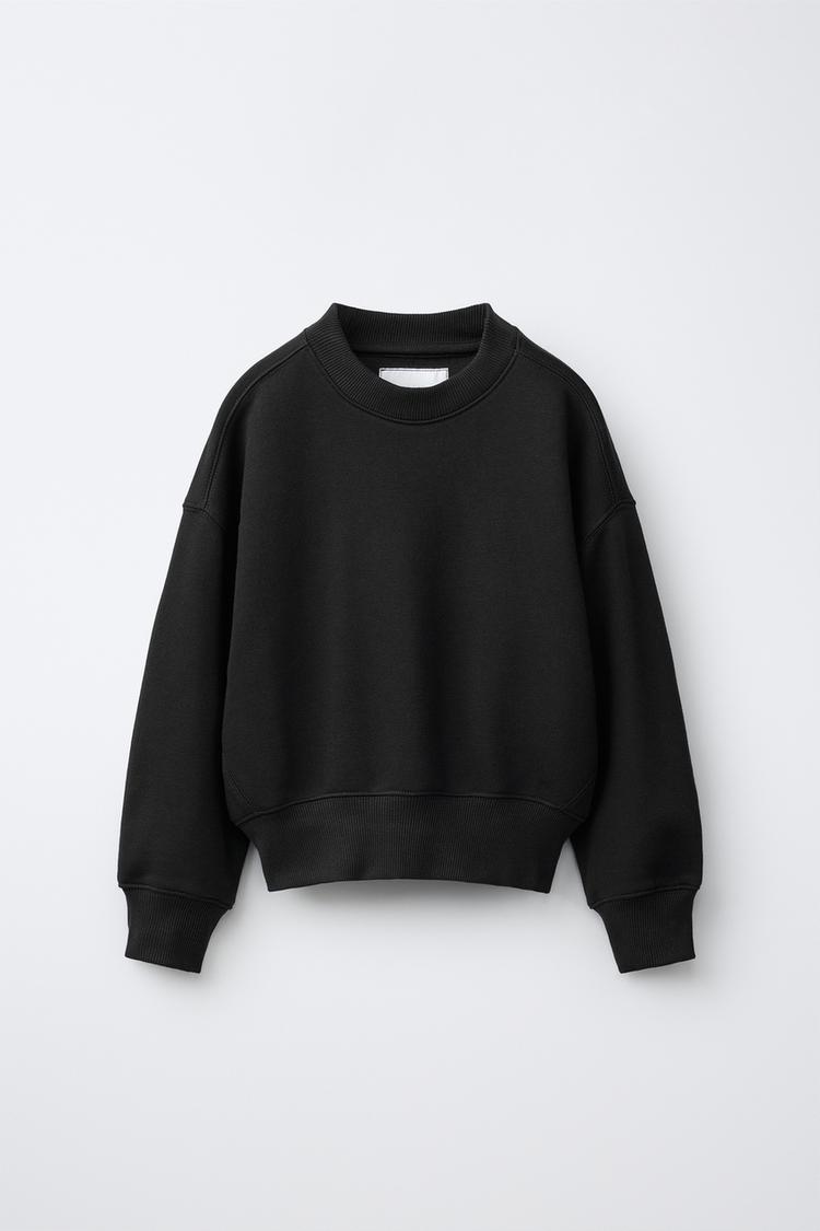 SOLID JOGGING SWEATSHIRT — Black