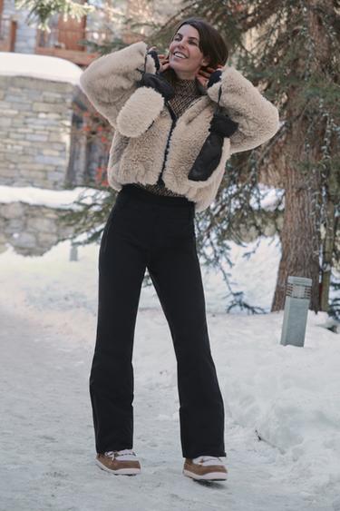 MANTEAU COURT À CAPUCHE EFFET FOURRURE RECCO® TECHNOLOGY SKI COLLECTION - Vison de Zara - Image 5