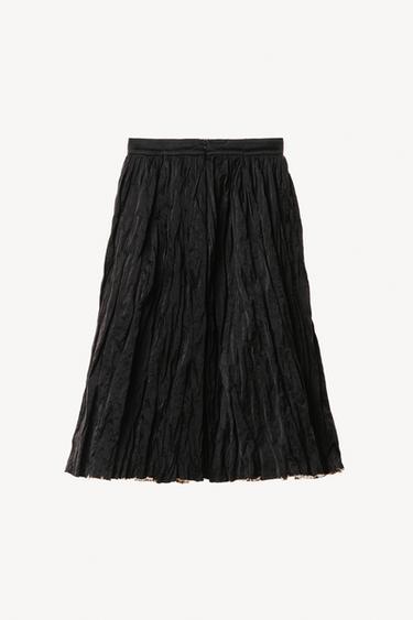 CRINKLED MIDI SKIRT WILLY CHAVARRIA X ZARA - Navy blue by Zara - Image 4