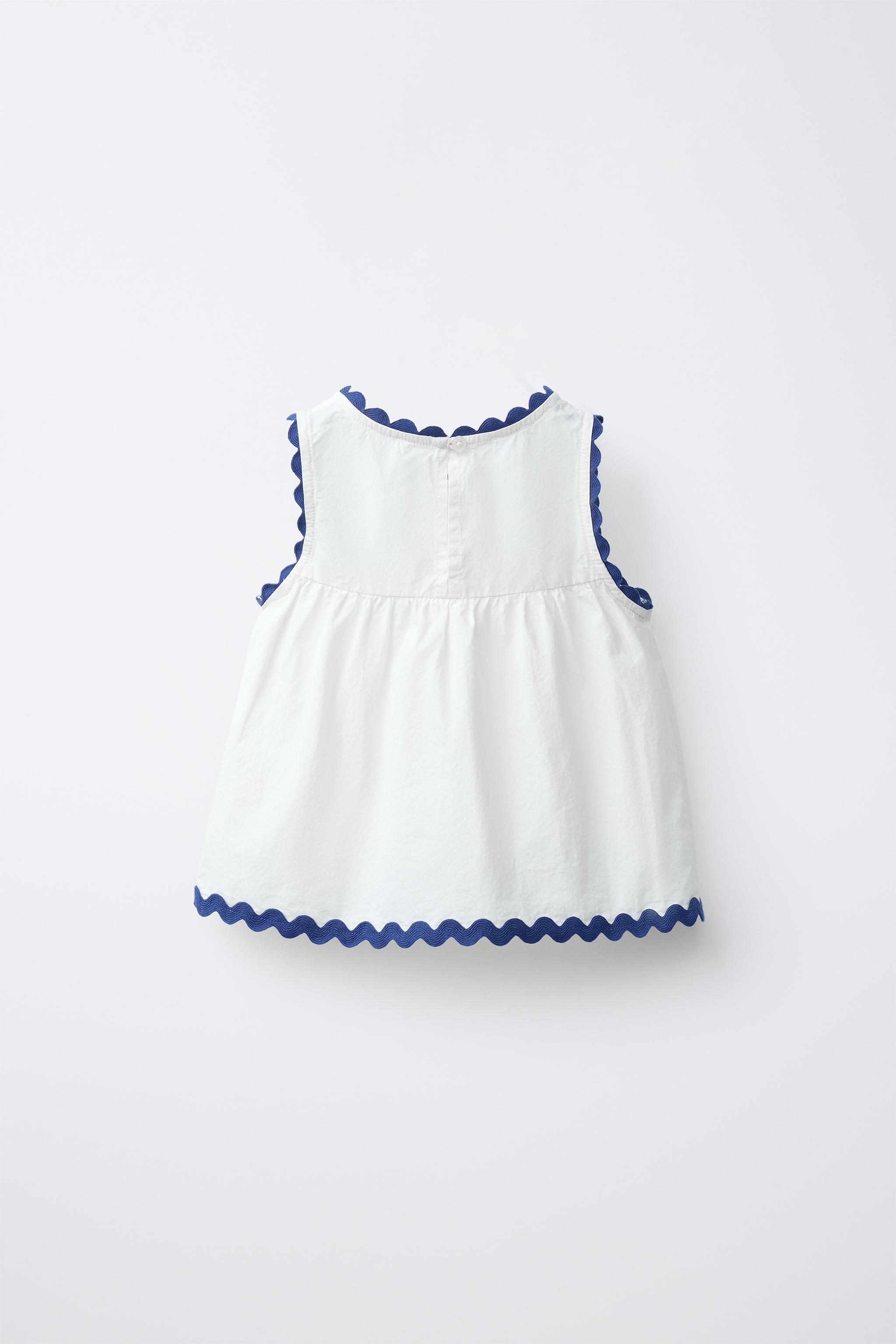 TOP EN POPELINE ONDULÉE CONTRASTÉE CASA LAWA X ZARA KIDS